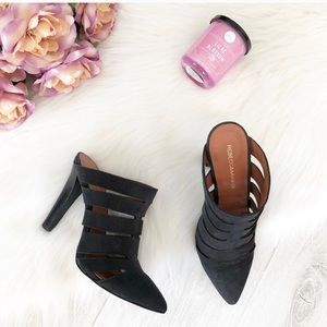 Rebecca Minkoff Dasa Nubuck Black Leather Heels